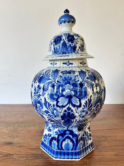 De Porceleyne Fles, Delft - Vaas - Aardewerk - Dekselvaas /, Antiek en Kunst, Antiek | Glaswerk en Kristal