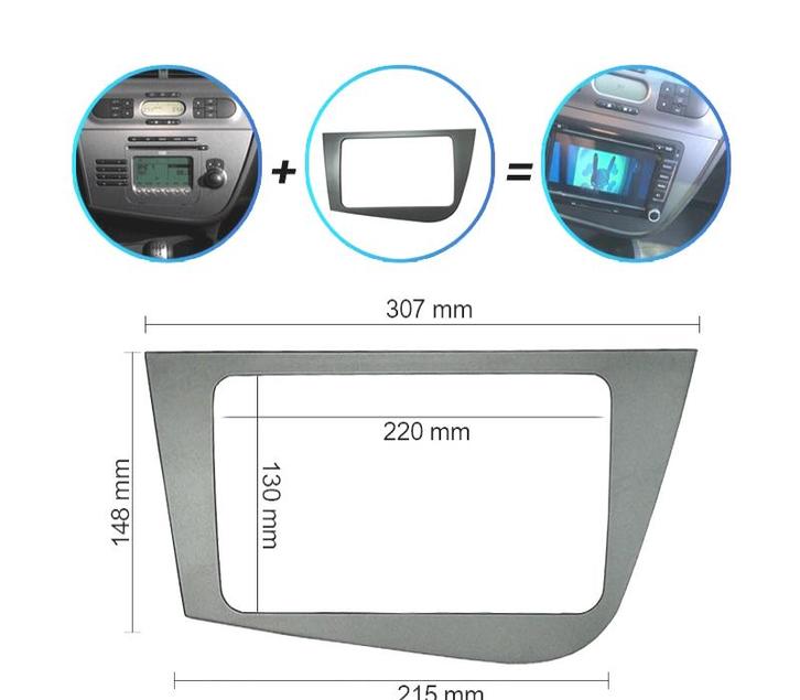 FACADE AUTORADIO 2-DIN POUR SEAT LEON 05 -12., Auto diversen, Autoradio's, Verzenden