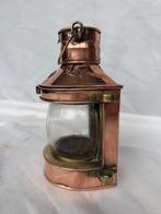 Scheepslamp - Koper, Messing, Glas, Antiek en Kunst