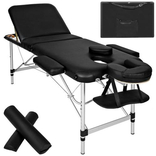 3 zones massagetafel met 5cm matras, rolkussens en aluminium, Sports & Fitness, Produits de massage, Envoi