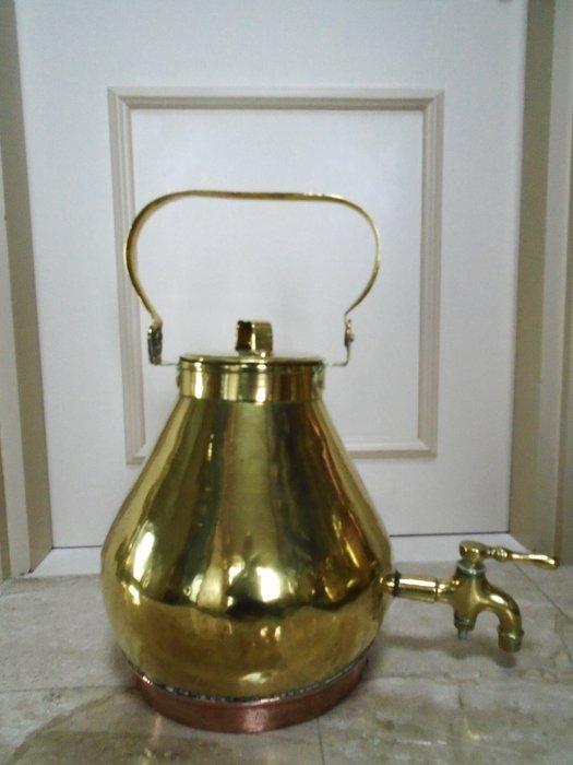 Waterkoker - messing, koper - ketel met tapkraan, Antiquités & Art, Antiquités | Autres Antiquités
