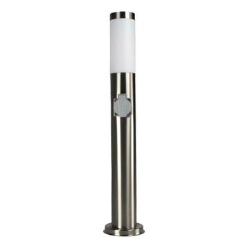 Staande buitenlamp rond met stopcontact zilver 65 cm Korfoe, Verzenden