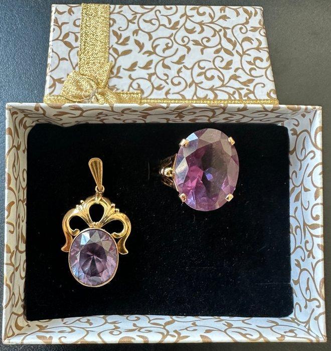 Sans prix de réserve - Parure - 14 carats Or jaune - 7.90ct., Bijoux, Sacs & Beauté, Bijoux anciens