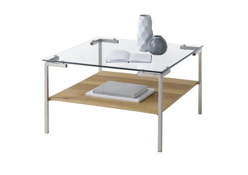 Tweedekans | MCA Furniture Salontafel met Glazen plaat -, Huis en Inrichting, Tafels | Salontafels, Ophalen of Verzenden