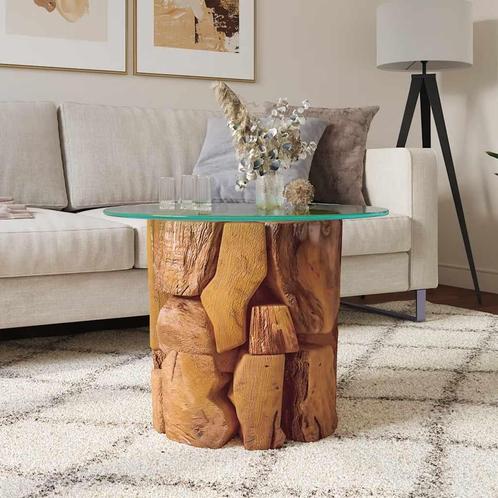 vidaXL Salontafel 60 cm massief teak drijfhout, Huis en Inrichting, Tafels | Salontafels, Nieuw, Verzenden