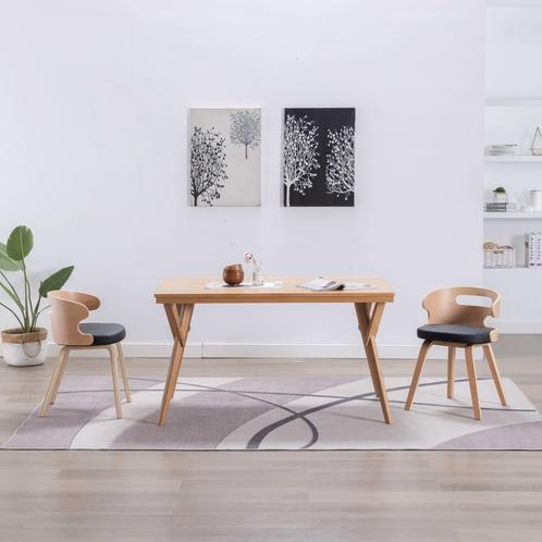 vidaXL Eetkamerstoelen 2 st gebogen hout en kunstleer, Huis en Inrichting, Stoelen, Nieuw, Verzenden