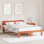 vidaXL Bedframe met Gepersonaliseerd Hoofdbord Bruin 150x200, Huis en Inrichting, Slaapkamer | Bedden, Verzenden, Nieuw