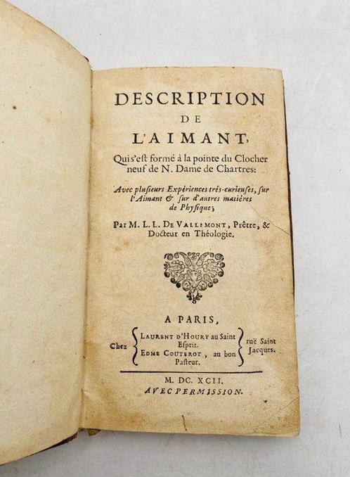 Vallemont - Description de laimant, qui sest formé à la, Antiek en Kunst, Antiek | Boeken en Manuscripten