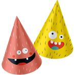 Monster Feesthoedjes Papier Bash 6st, Verzenden