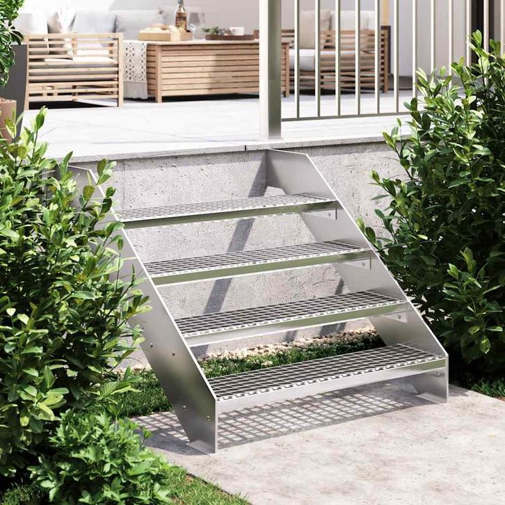 vidaXL Traptrede rooster 90x24x7 cm gegalvaniseerd staal, Doe-het-zelf en Bouw, Ladders en Trappen, Nieuw, Verzenden