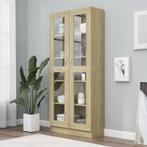 vidaXL Vitrinekast 82,5x30,5x185,5 cm bewerkt hout sonoma, Verzenden, Nieuw