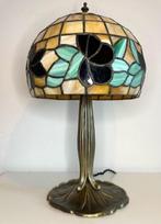 Tiffany Stijl lamp - Tafellamp - Glas-in-lood, Antiquités & Art