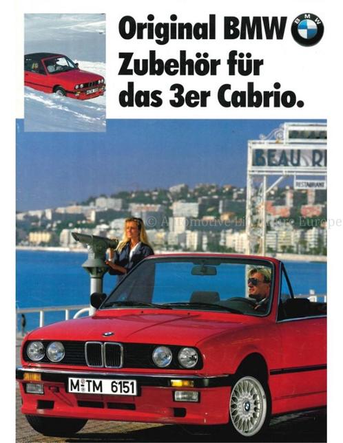1989 BMW 3 SERIE CABRIO ACCESSOIRES BROCHURE DUITS, Livres, Autos | Brochures & Magazines