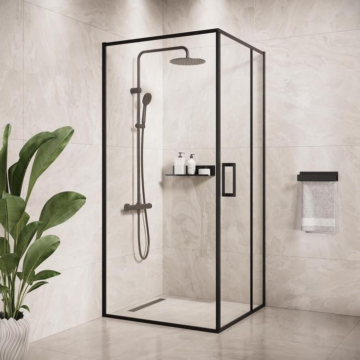 Douchecabine Belize 90 x 90 x 190 cm Zwart Douchewand, Doe-het-zelf en Bouw, Sanitair, Nieuw, Verzenden