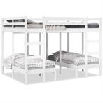 vidaXL Stapelbed 3-voudig grenenhout wit 140x200/70x140 cm, Verzenden