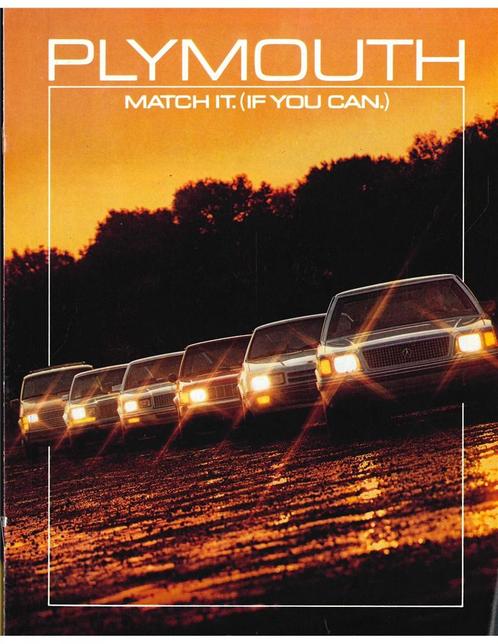 1985 PLYMOUTH PROGRAMMA BROCHURE ENGELS (USA), Livres, Autos | Brochures & Magazines