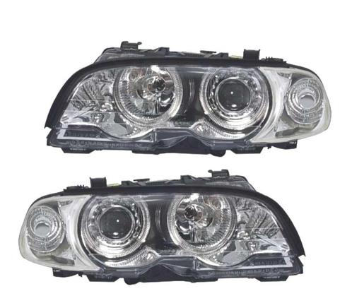 PHARES BMW E46 2P 99-03 ANGEL EYES FOND CHROMÉ, Auto-onderdelen, Verlichting, Verzenden