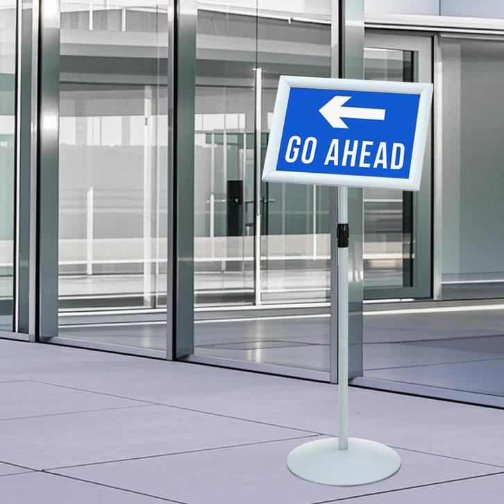 vidaXL Pedestal Poster Stand Zilver 33 x 33 x 126 cm PVC en, Zakelijke goederen, Kantoor en Winkelinrichting | Kantoormeubilair en Inrichting