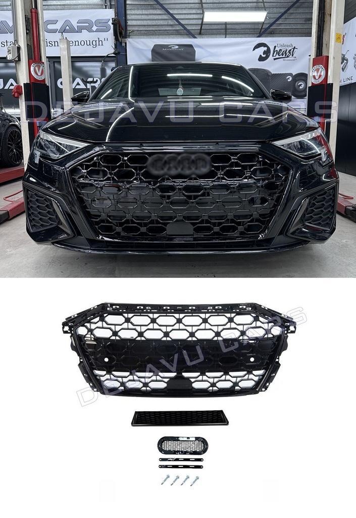 RS3 Look Front Grill Black Edition voor Audi A3 8Y / S line, Auto diversen, Tuning en Styling, Ophalen of Verzenden