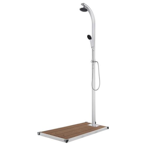 vidaXL Buitendouche met bruine basis 220 cm aluminium, Tuin en Terras, Zwembaden, Nieuw, Verzenden