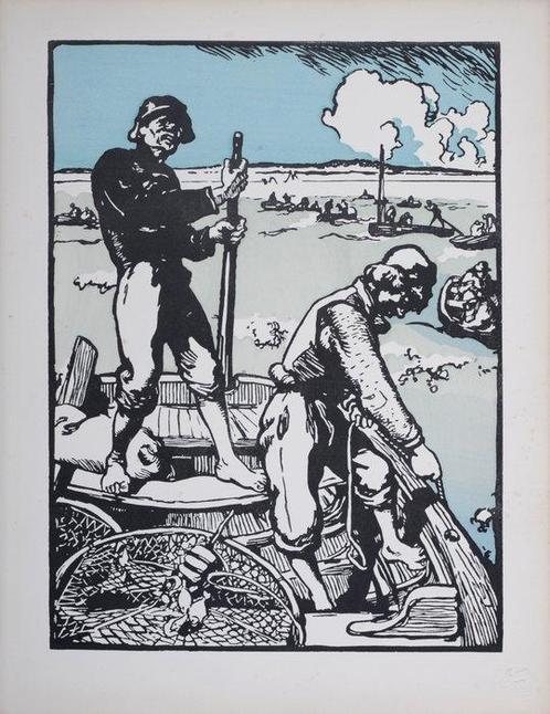 Auguste Lepère (1849-1918) - Loups de mer, Antiek en Kunst, Kunst | Designobjecten