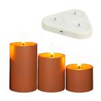 2dekans | Aurae Oplaadbare LED Kaarsen Set 3x (12,5x6 cm,, Huis en Inrichting, Woonaccessoires | Kandelaars en Kaarsen, Ophalen of Verzenden
