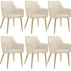 tectake Eetkamerstoel Avane, fluweellook, gestoffeerd - beig, Huis en Inrichting, Stoelen, Verzenden, Nieuw