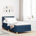 vidaXL Boxspring Bed met Matras Blauw 100x200 cm Stof, Huis en Inrichting, Slaapkamer | Bedden, Verzenden, Nieuw