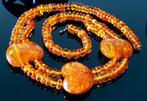Amber Zeer zeldzame barnsteenketting - Antieke vintage,