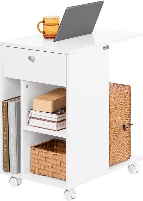 2dekans | SoBuy FBT148-W Bijzettafel - Witte Salontafel met, Huis en Inrichting, Tafels | Salontafels, Ophalen of Verzenden