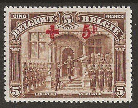 België 1918 - Rode Kruis 5F+5F Bruin - goed gecentreerd -, Postzegels en Munten, Postzegels | Europa | België