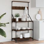 vidaXL Bakkersrek met haken 4-laags bewerkt hout bruin, Huis en Inrichting, Verzenden, Nieuw