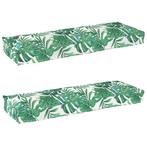 vidaXL Ligbedkussens voor Bank 2 stuks Bladpatroon 120x40x8, Verzenden, Nieuw