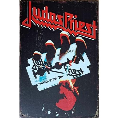 Wandbord reclamebord schild Judas Priest British Steel, Verzamelen, Retro, Huis en Inrichting, Verzenden