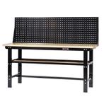 Werkbank zwart 200 cm met hardhouten blad en, Ophalen of Verzenden, Nieuw