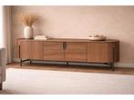 Veiling - Tv dressoir Walnoot - 220cm - Notenhout bruin - br, Huis en Inrichting, Kasten | Dressoirs, Nieuw