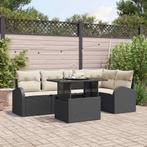 vidaXL Tuinbank Set met kussen 6 pcs Zwart en crème 100 x 55, Verzenden, Nieuw