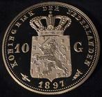 Pays-Bas. Medal Gouden tientje 1897 Wilhelmina Crown Size, Postzegels en Munten