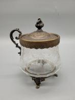 Kan - Antieke Victoriaanse augurkdoos met deksel - Glas