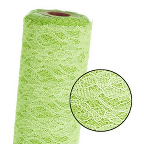 Kant Kantenstof Groen rol 60 cm. 25meter Rol Kanten stof, Hobby en Vrije tijd, Knutselen, Nieuw