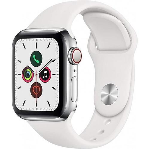 Apple Watch Series 5 40mm LTE | Titanium Zilver | Sportband, Handtassen en Accessoires, Overige Accessoires, Zo goed als nieuw