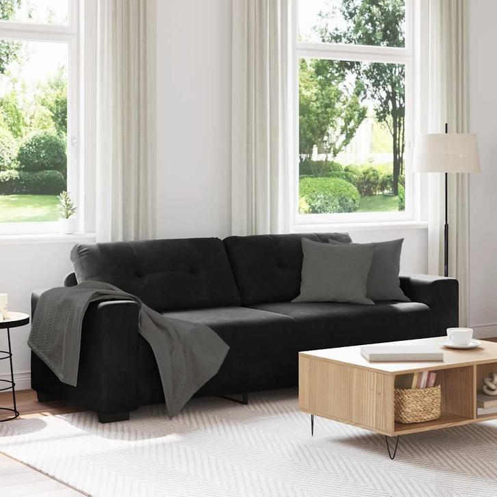 vidaXL 3-zitsbank zwart 180 cm fluweel, Huis en Inrichting, Zetels | Zetels, Nieuw, Verzenden