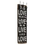 vidaXL Wandkapstok met 6 haken LOVE LIVE 120x40 cm, Maison & Meubles, Verzenden