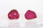 925 zilver - robijn - Oorbellen