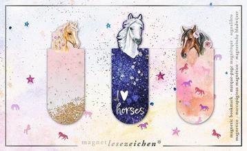 Magnetische boekenlegger Lovely Horses – set van 3 met paa beschikbaar voor biedingen