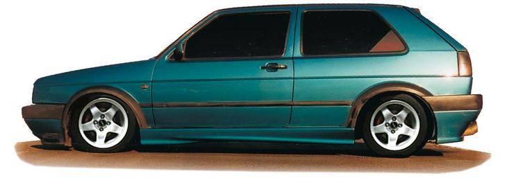 Rieger side skirt | Golf 2: 83-91 - 3-drs. | l stuk ongespot, Auto-onderdelen, Carrosserie, Nieuw, Volkswagen, Verzenden