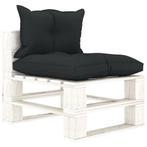 vidaXL Tuinmiddenbank met antracietkleurige kussens pallet, Tuin en Terras, Verzenden, Nieuw