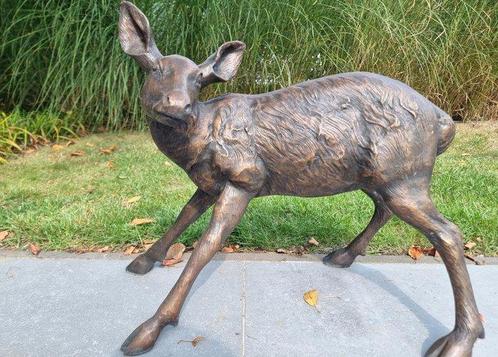 sculptuur, Levensecht hert - 48 cm - Brons, Antiek en Kunst, Curiosa en Brocante