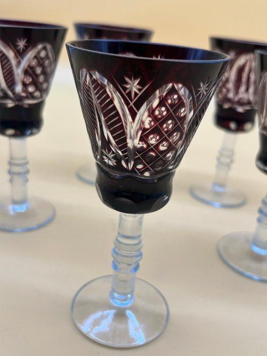 Böhmische Kristallgläser – Set aus fünf Rubinglas-Pokalen –, Antiek en Kunst, Antiek | Meubels | Tafels