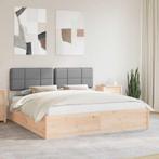 vidaXL Bedframe met Gevoerde Hoofdbord Lichtgrijs 180 x 200, Huis en Inrichting, Slaapkamer | Bedden, Verzenden, Nieuw